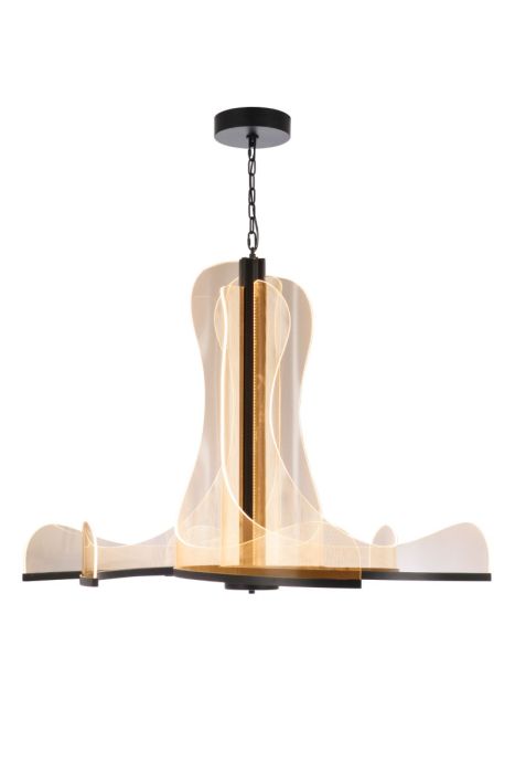 Estrella 47.25" 6 Arm LED Chandelier in Flat Black
