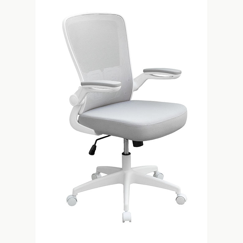 Boss Grey Mesh, Flip Arm, Task Chair, White Frame