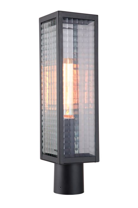 Deka 1 Light Large Outdoor Post Mount in Midnight