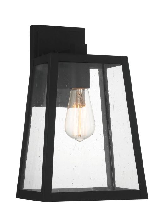 Dunn 1 Light Large Outdoor Wall Mount in Textured Black