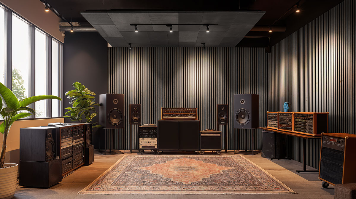 Umber Acoustic Wood Slat Wall Panels