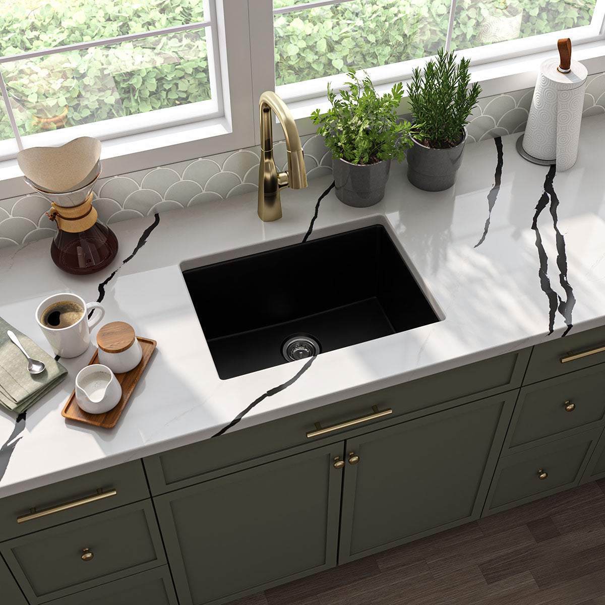 BLACK QUARTZ SINGLE BOWL 2418
