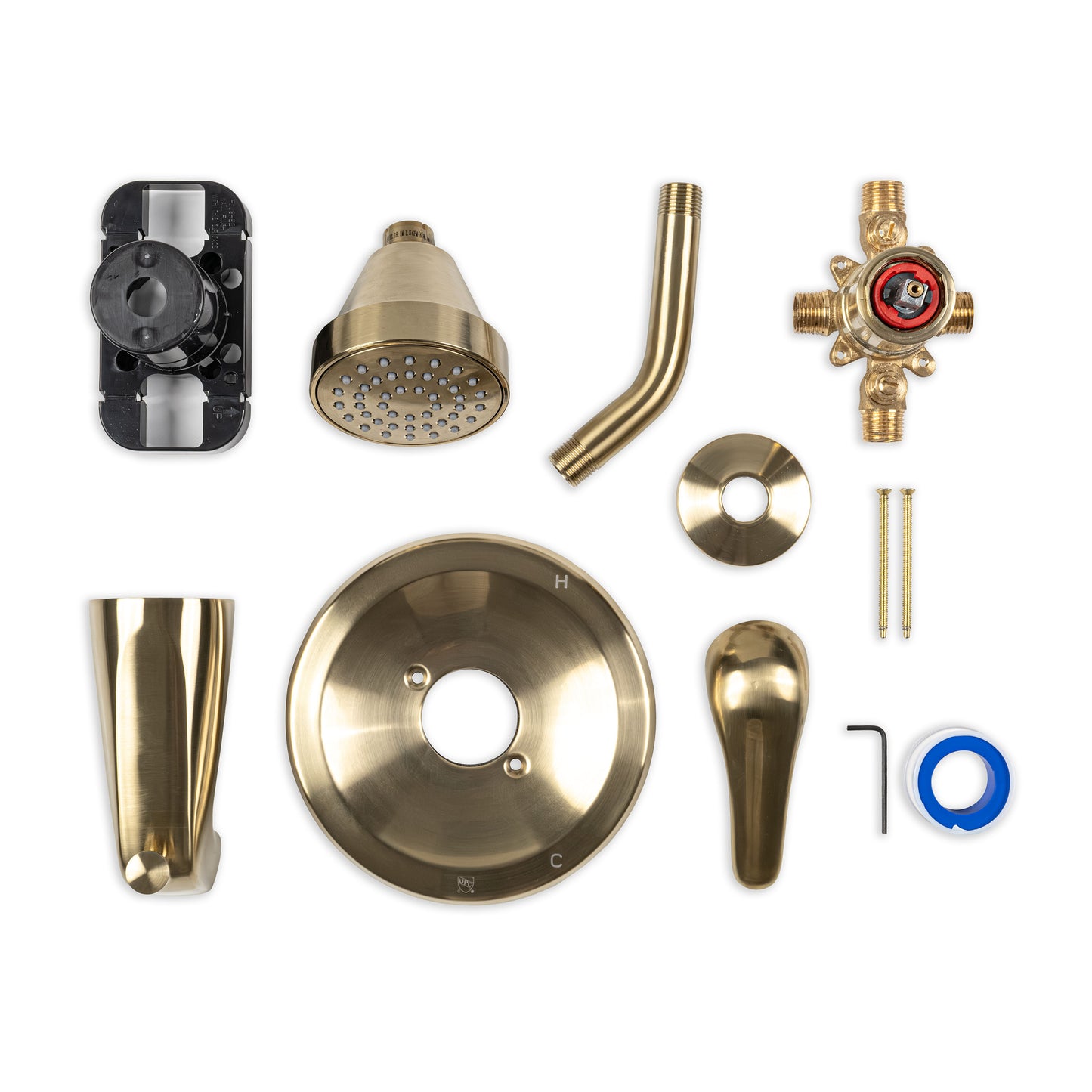 1-HANDLE 1-SPRAY TUB AND SHOWER FAUCET WITH PRESSURE BALANCE VALVE - 608 GOLD