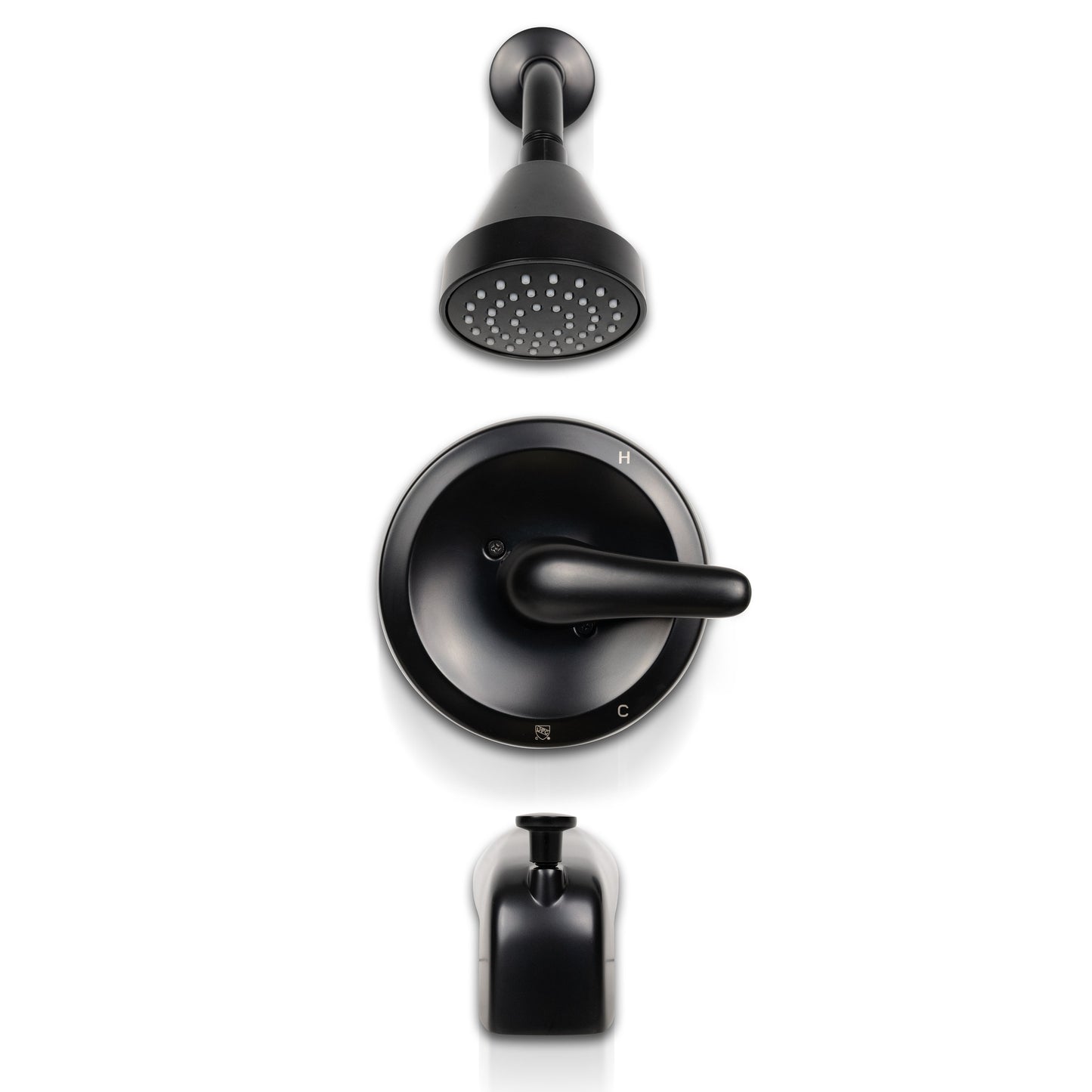 1-HANDLE 1-SPRAY TUB AND SHOWER FAUCET WITH PRESSURE BALANCE VALVE - 608 MATT BLACK