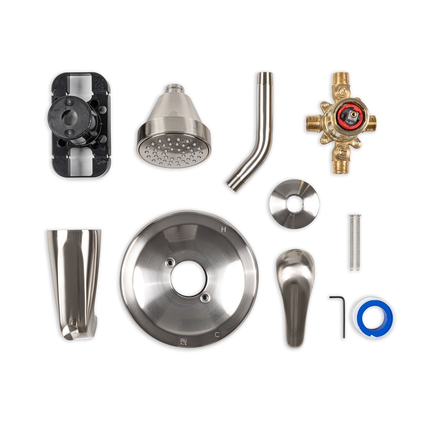 1-HANDLE 1-SPRAY TUB AND SHOWER FAUCET WITH PRESSURE BALANCE VALVE - 608 NICKEL BRUSHED