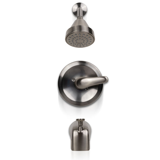 1-HANDLE 1-SPRAY TUB AND SHOWER FAUCET WITH PRESSURE BALANCE VALVE - 608 NICKEL BRUSHED