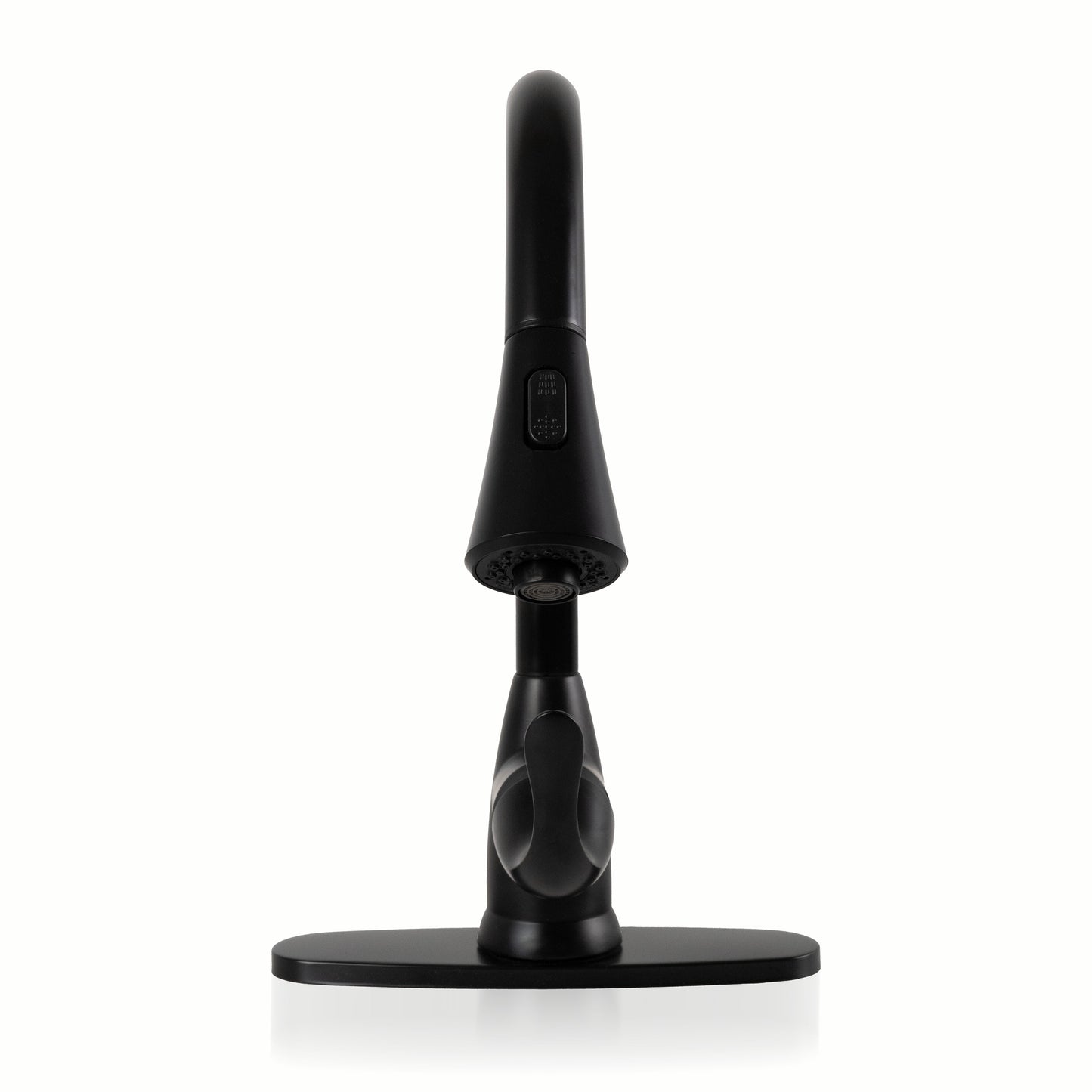 1-HANDLE PULL-DOWN SPRAYER KITCHEN FAUCET WITH DECKPLATE - 803 MATT BLACK