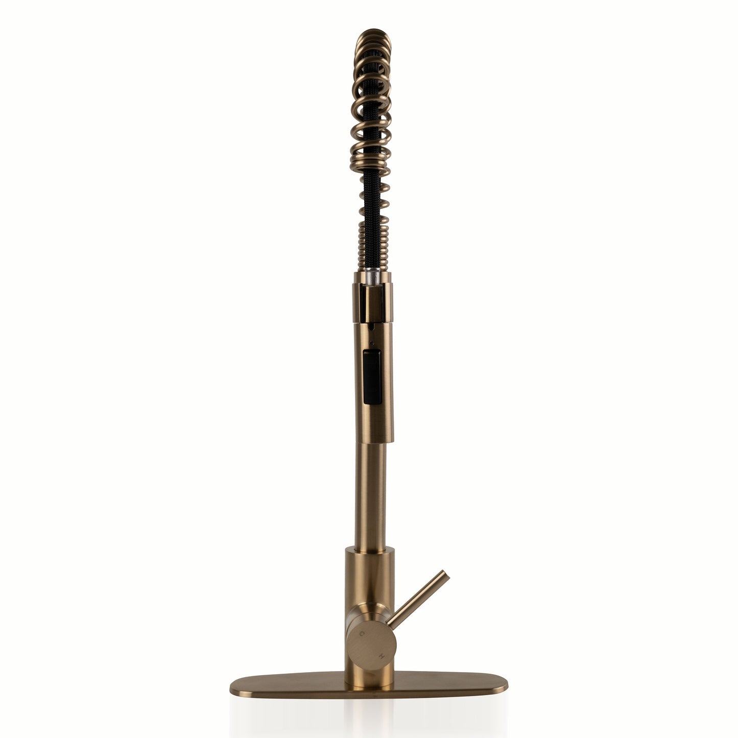 1-HANDLE PULL-DOWN SPRAYER KITCHEN FAUCET WITH DECKPLATE - 804 GOLD