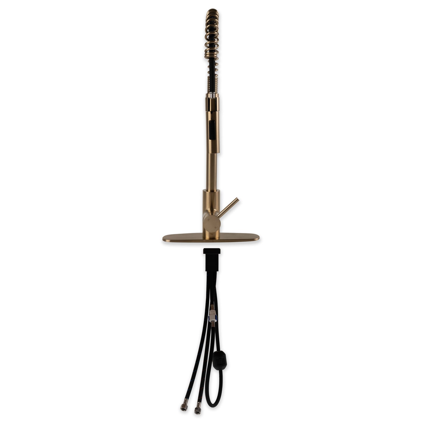 1-HANDLE PULL-DOWN SPRAYER KITCHEN FAUCET WITH DECKPLATE - 804 GOLD