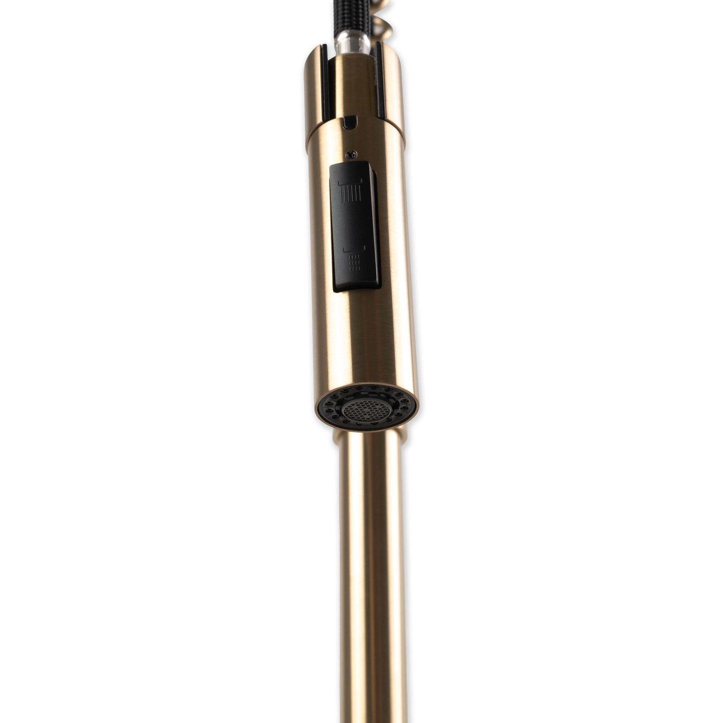 1-HANDLE PULL-DOWN SPRAYER KITCHEN FAUCET WITH DECKPLATE - 804 GOLD