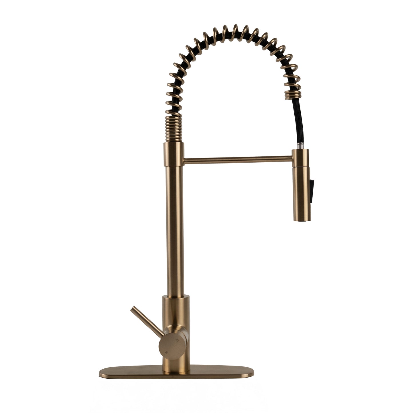 1-HANDLE PULL-DOWN SPRAYER KITCHEN FAUCET WITH DECKPLATE - 804 GOLD