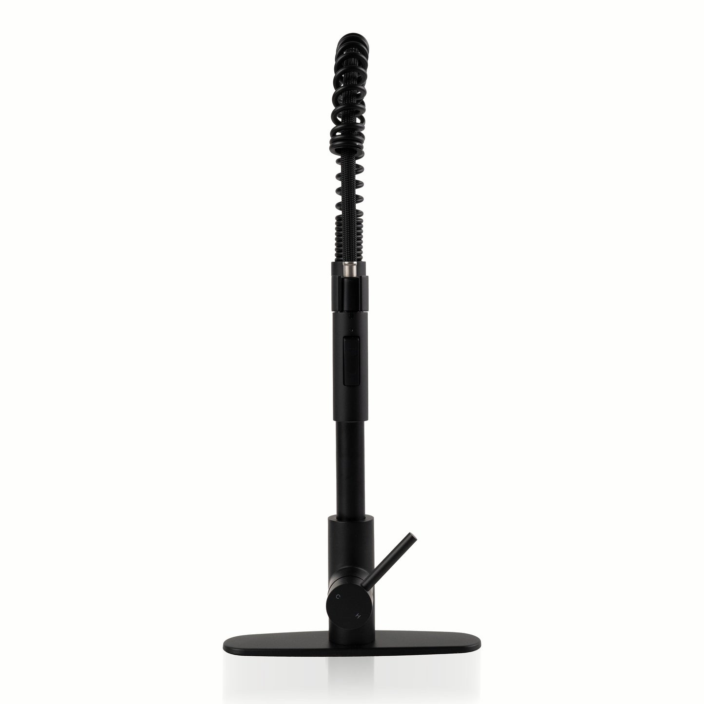 1-HANDLE PULL-DOWN SPRAYER KITCHEN FAUCET WITH DECKPLATE - 804 MATT BLACK
