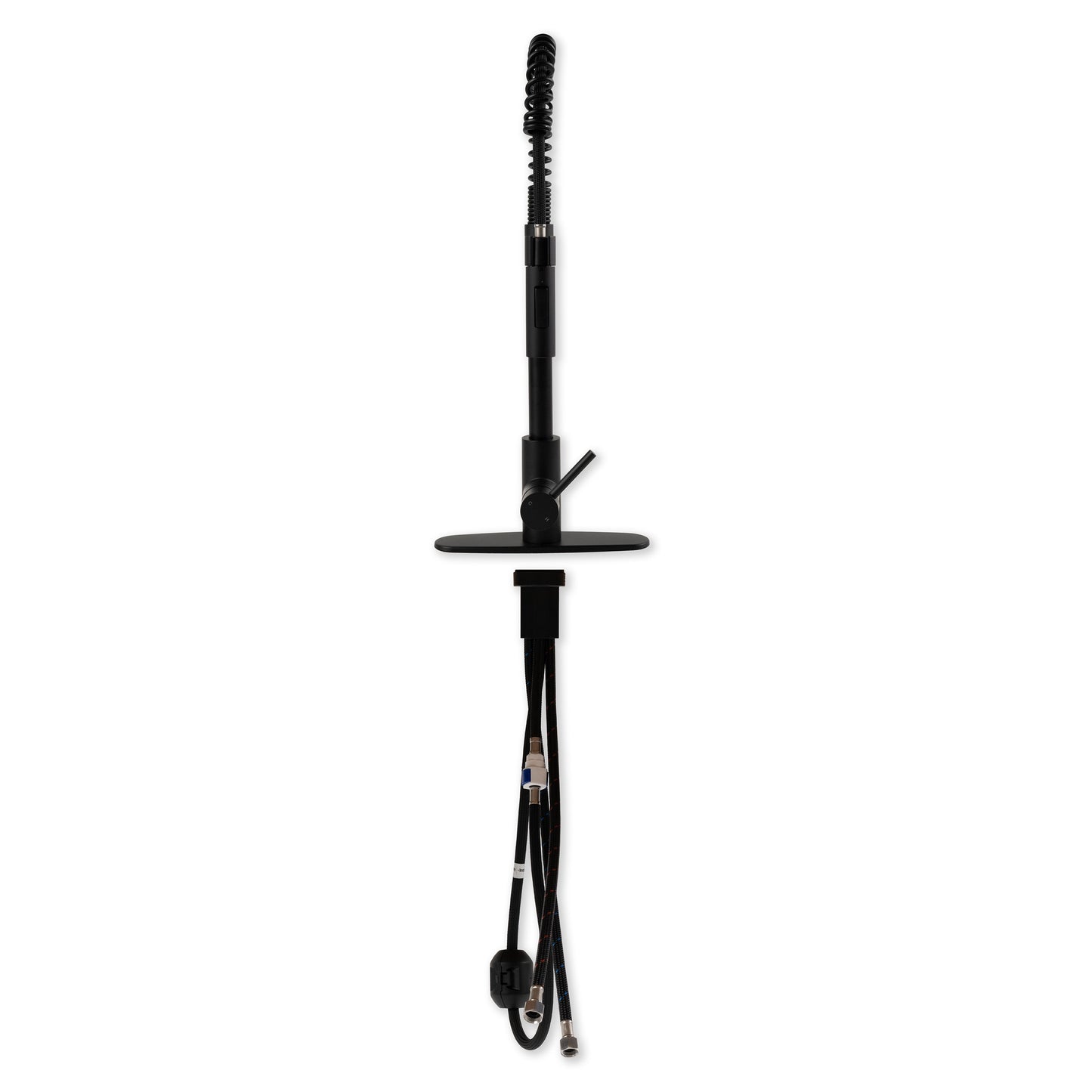1-HANDLE PULL-DOWN SPRAYER KITCHEN FAUCET WITH DECKPLATE - 804 MATT BLACK