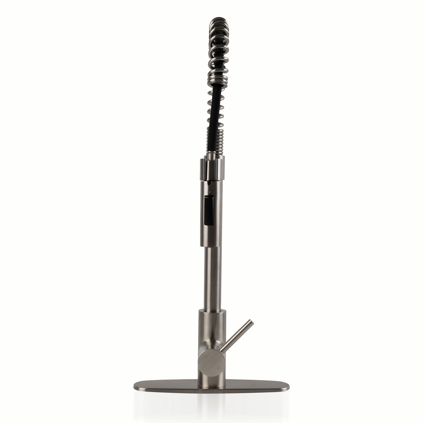 1-HANDLE PULL-DOWN SPRAYER KITCHEN FAUCET WITH DECKPLATE - 804 NICKEL-BRUSHED