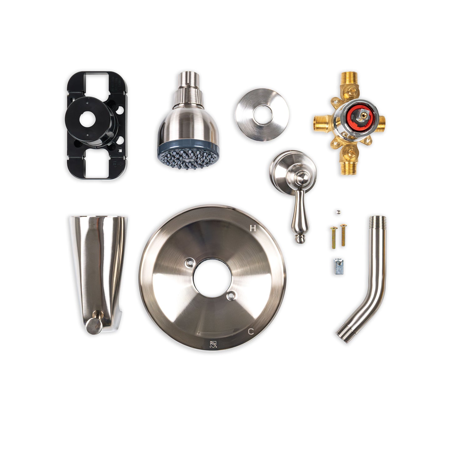 1 HANDLE SHOWER/TUB FAUCET WITH VALVE- 607 BRUSH NICKEL