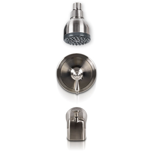 1 HANDLE SHOWER/TUB FAUCET WITH VALVE- 607 BRUSH NICKEL