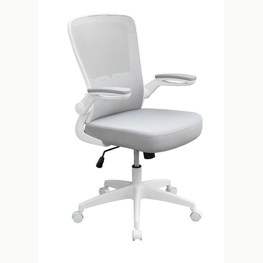 Boss Grey Mesh, Flip Arm, Task Chair, White Frame