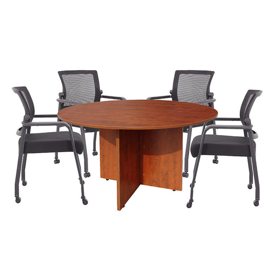 Round table set, N127-C (1) + B6889R-BK (4)