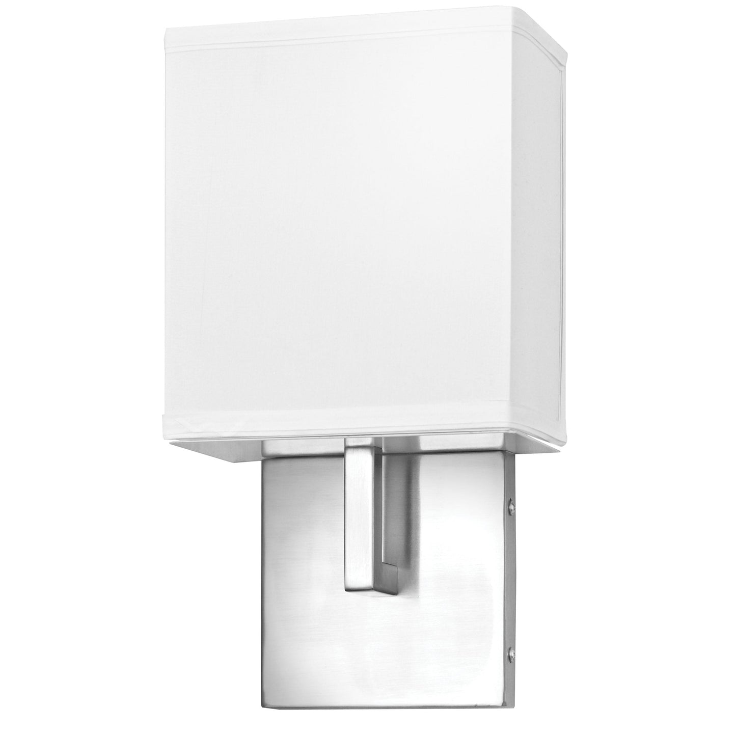 13"H Brushed Nickel Wall Sconce with White Linen Shade
