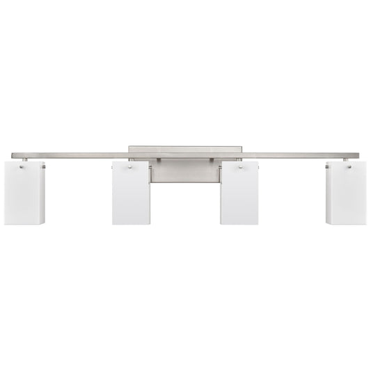 40"W Brushed Nickel Vanity Light with Frosted Acrylic Shades