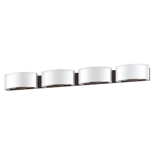 50"W Dark Bronze Vanity Light with Frosted Acrylic Shade
