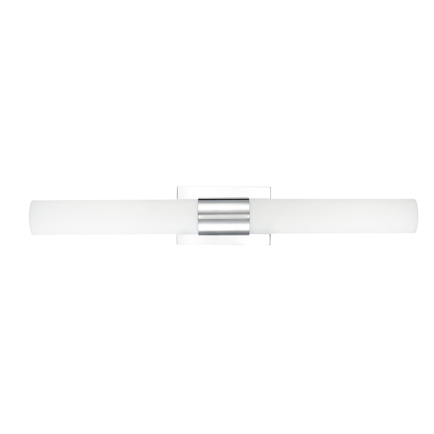 30"W Polished Chrome Vanity Light with Frosted Glass Shade & Integrated LED