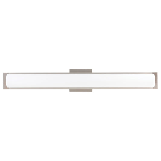30"W Brushed Nickel Vanity Light with Frosted Glass Shade & Integrated LED