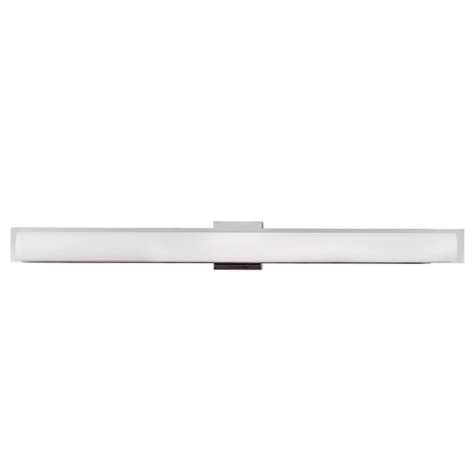 42"W Polished Chrome Vanity Light with Frosted Glass Shade & Integrated LED