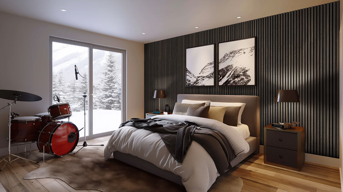 Umber Acoustic Wood Slat Wall Panels