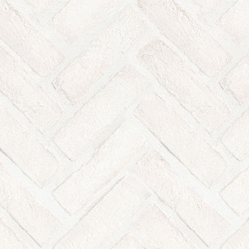 Alpine White Reclaimed Clay Brick - Herringbone