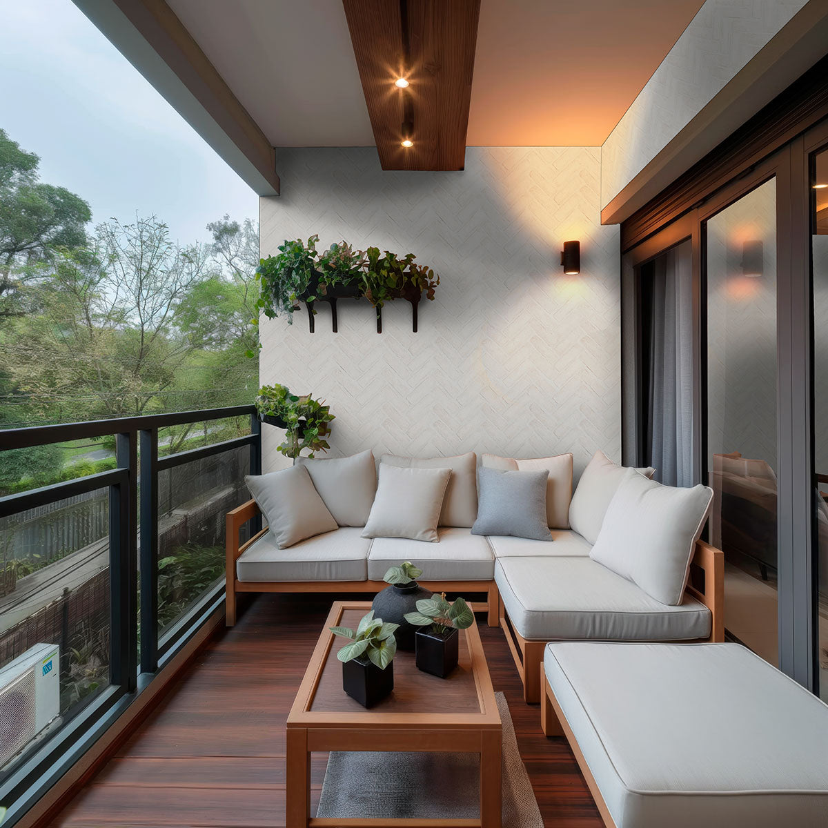 Alpine White Reclaimed Clay Brick - Herringbone