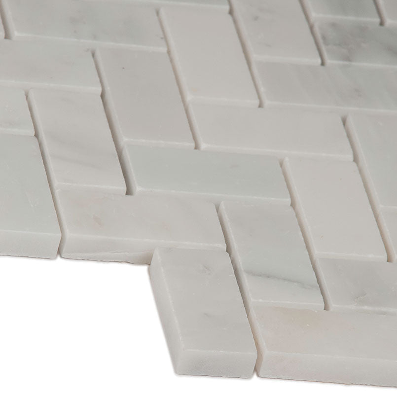 Arabescato Carrara Herringbone Pattern
