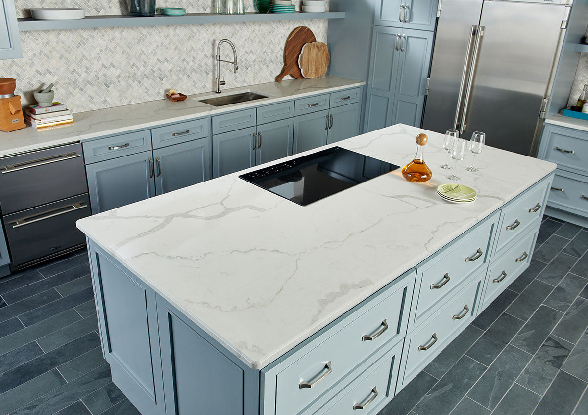 Arabescato Carrara Herringbone Pattern