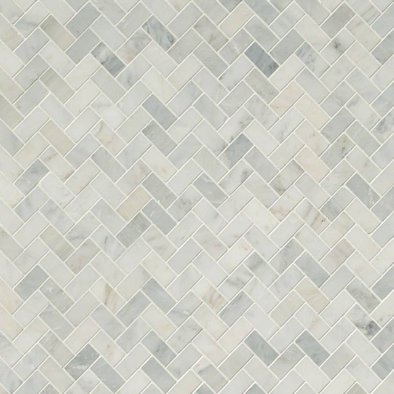 Arabescato Carrara Herringbone Pattern