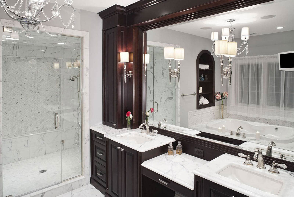 Arabescato Carrara Herringbone Pattern