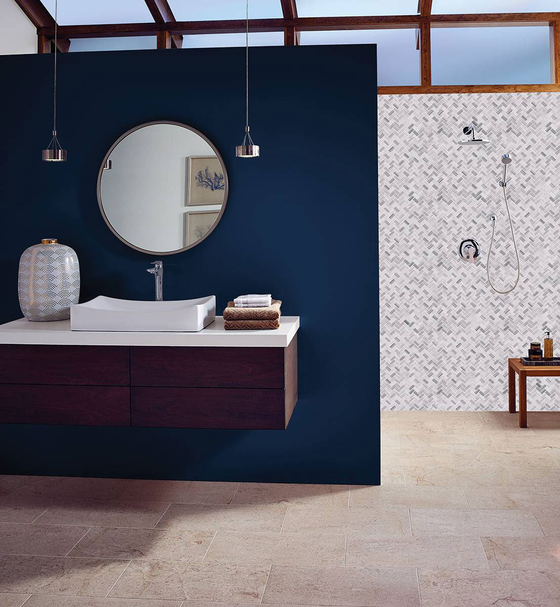 Bergamo Marble Herringbone Tile