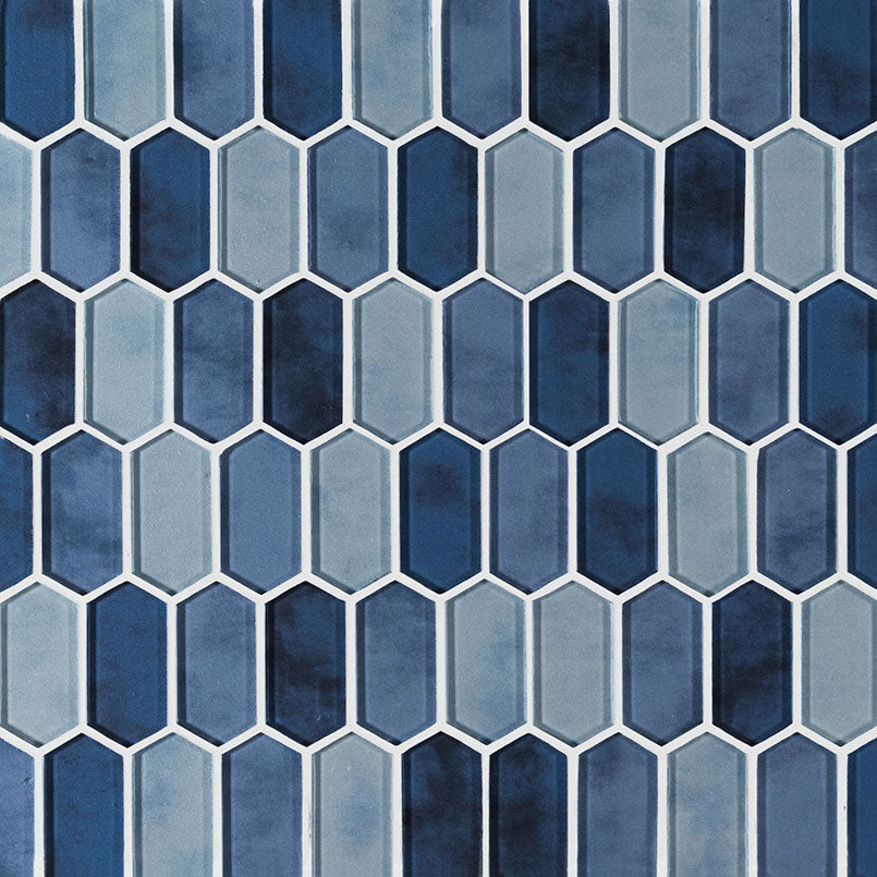Boathouse Blue Picket Glass Tile