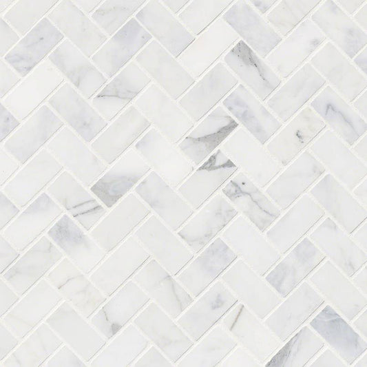 Calacatta Cressa Honed Herringbone Tile