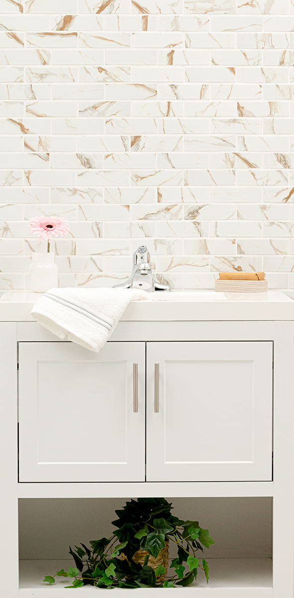 Calacatta Gold Matte 2x6 Subway Tile