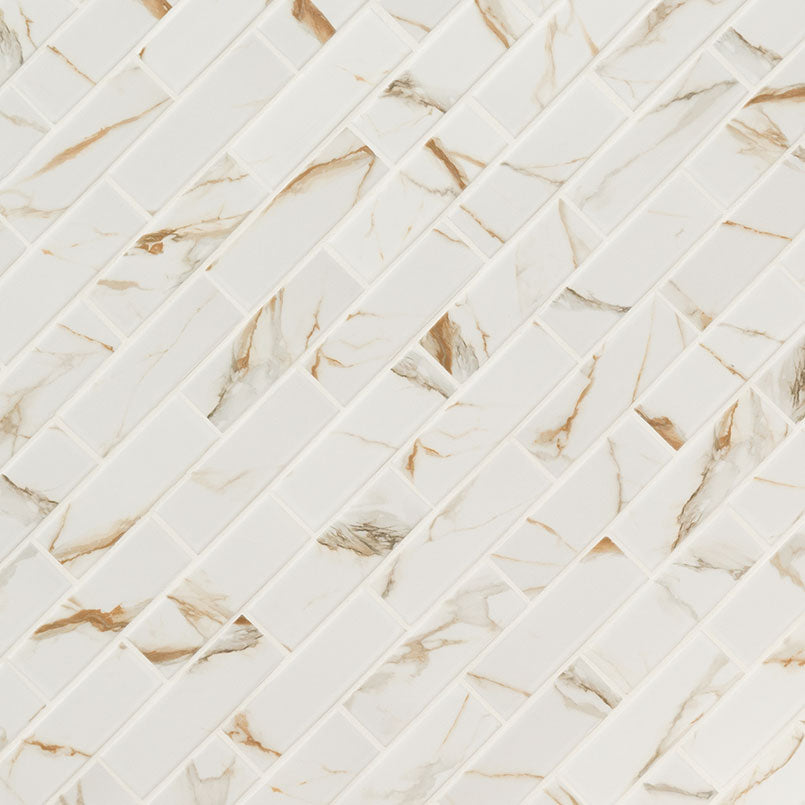 Calacatta Gold Matte 2x6 Subway Tile