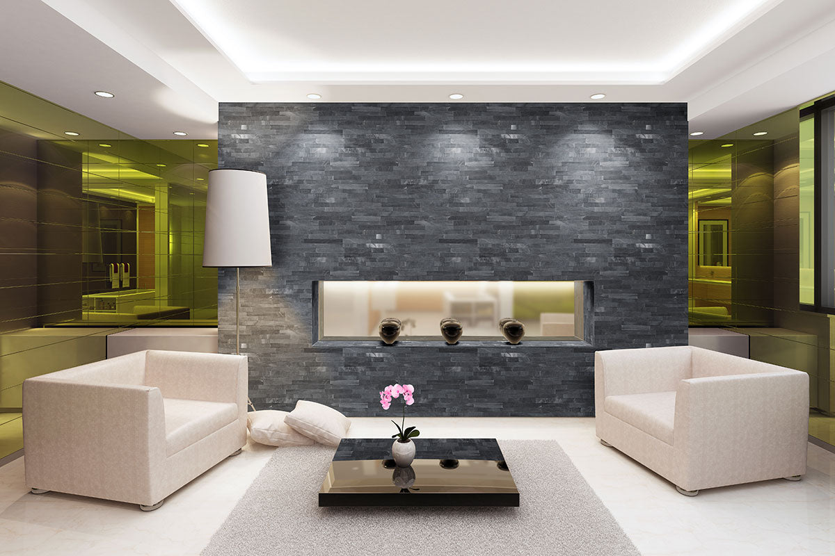 Cosmic Black 3d Wave Stacked Stone