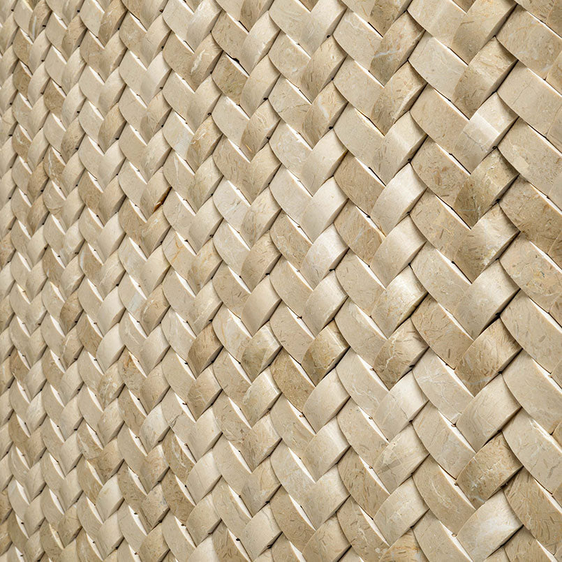 Crema Arched Herringbone Tile