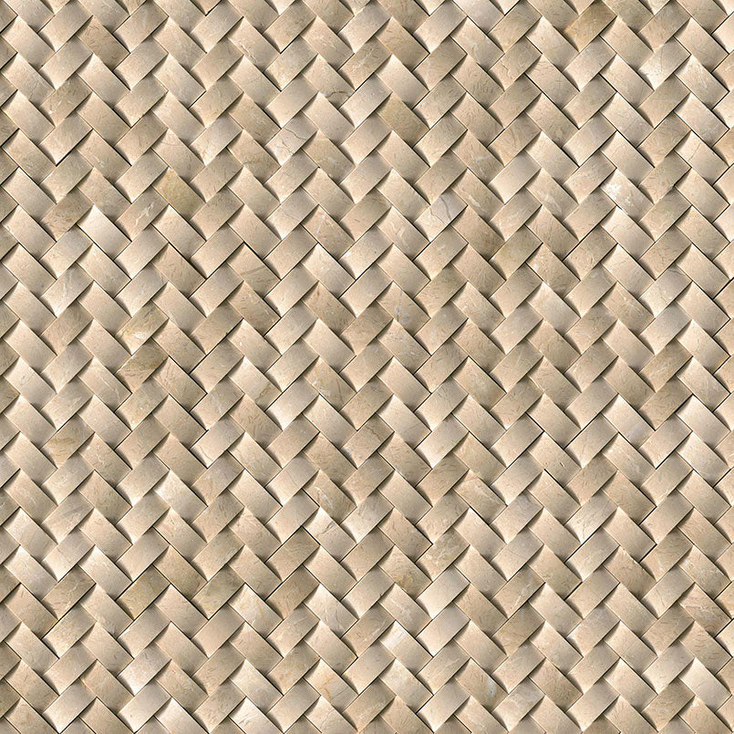 Crema Arched Herringbone Tile