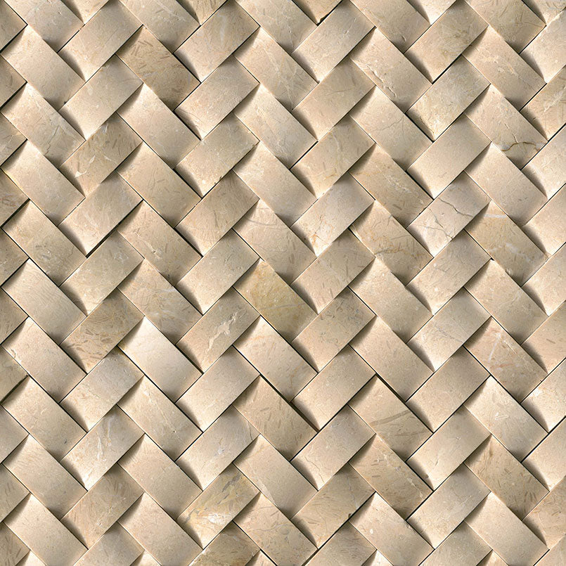 Crema Arched Herringbone Tile