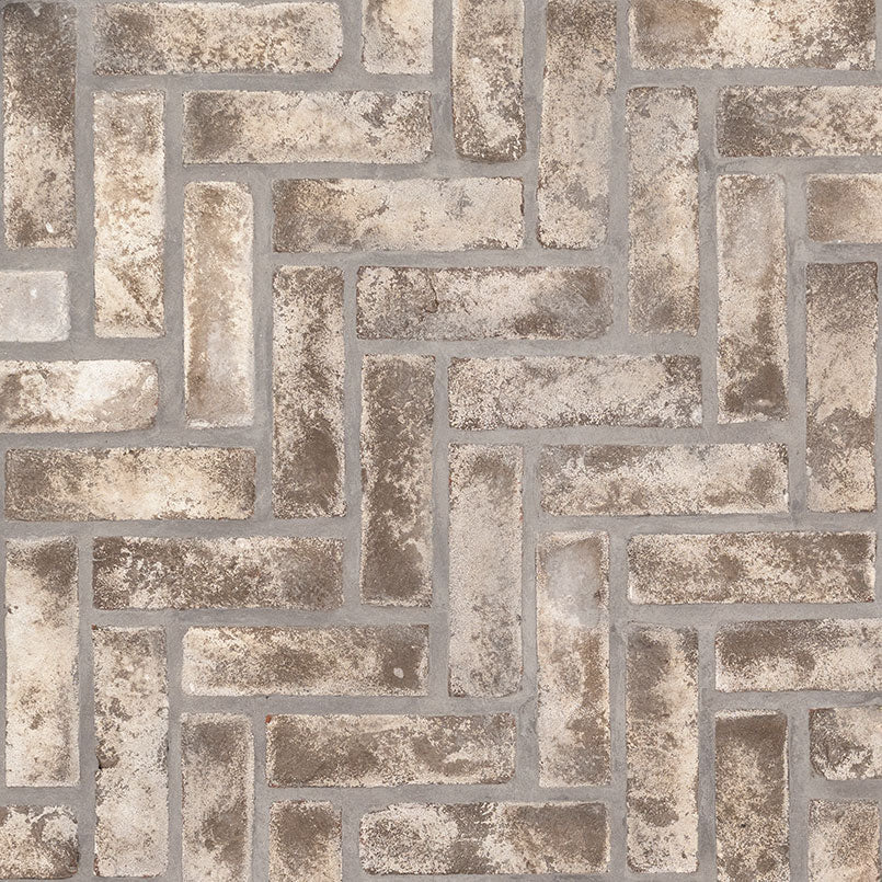 Doverton Gray Reclaimed Clay Brick - Herringbone