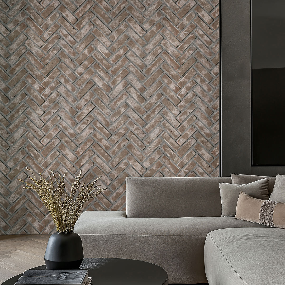 Doverton Gray Reclaimed Clay Brick - Herringbone