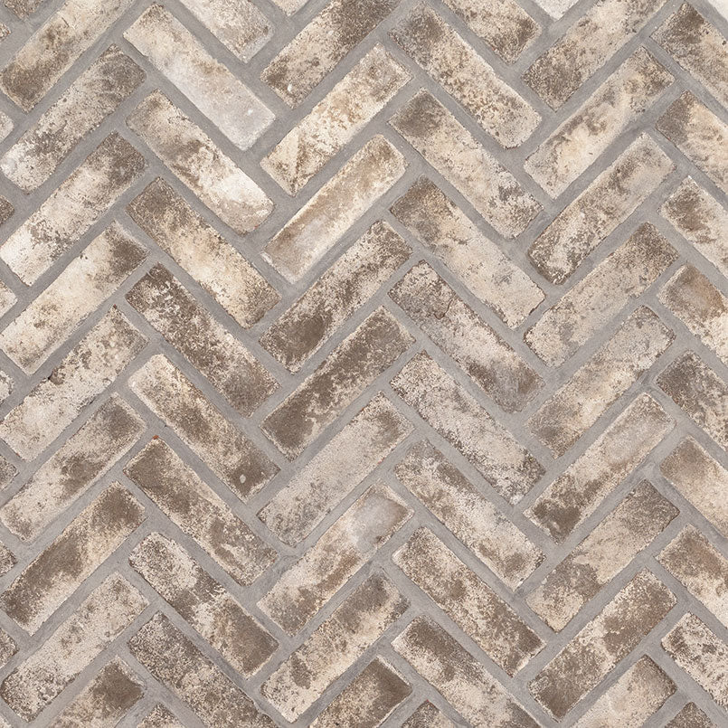 Doverton Gray Reclaimed Clay Brick - Herringbone