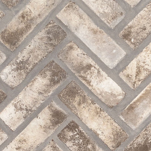 Doverton Gray Reclaimed Clay Brick - Herringbone