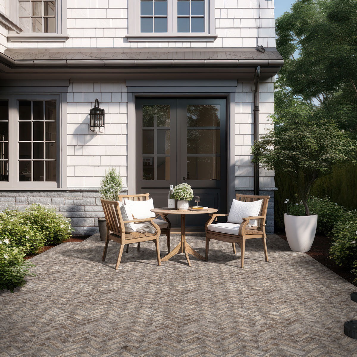Doverton Gray Reclaimed Clay Brick - Herringbone