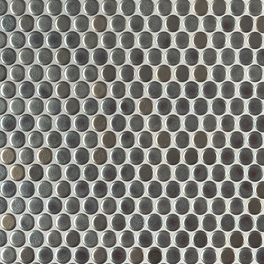 Metallico Penny Round Glass Mosaic Tile